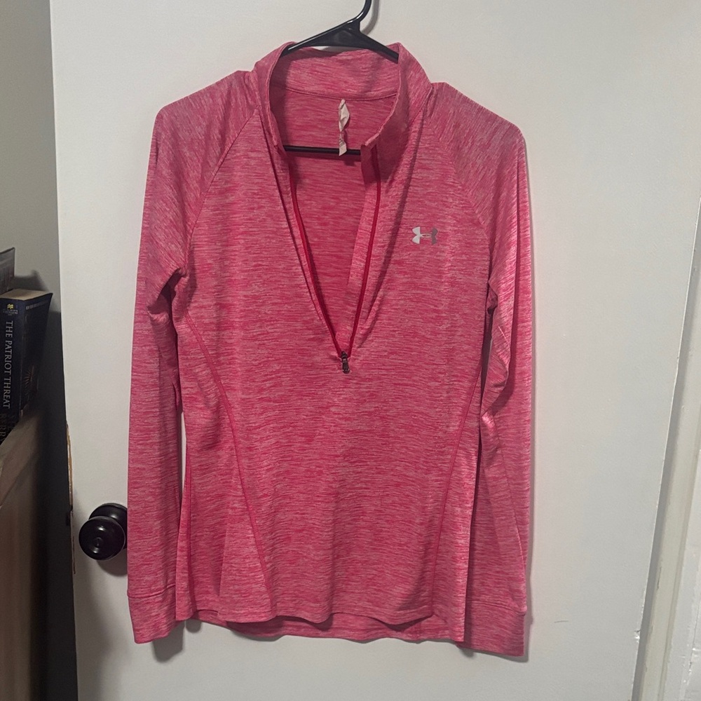 Under Armour Women's Heathered Pink Long Sleeve Tee